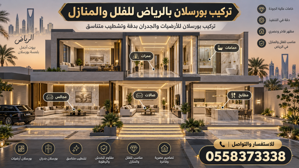 تركيب بورسلان بالرياض للفلل والمنازل